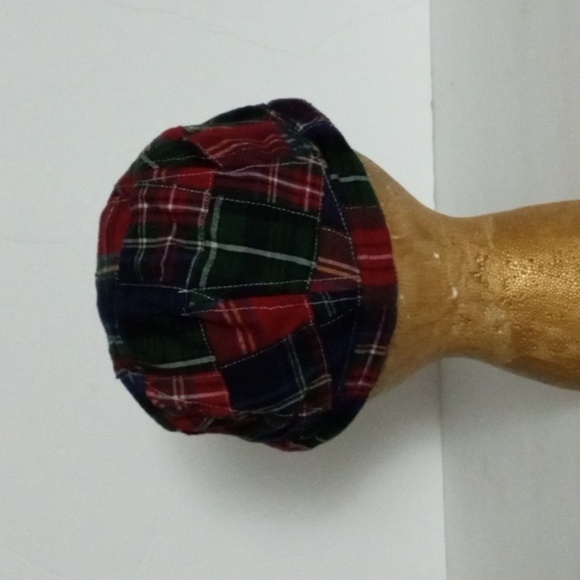 Dockers Patchwork Paperboy Cap Size S/M Blue Red Plaid Preowned - Picture 3 of 5